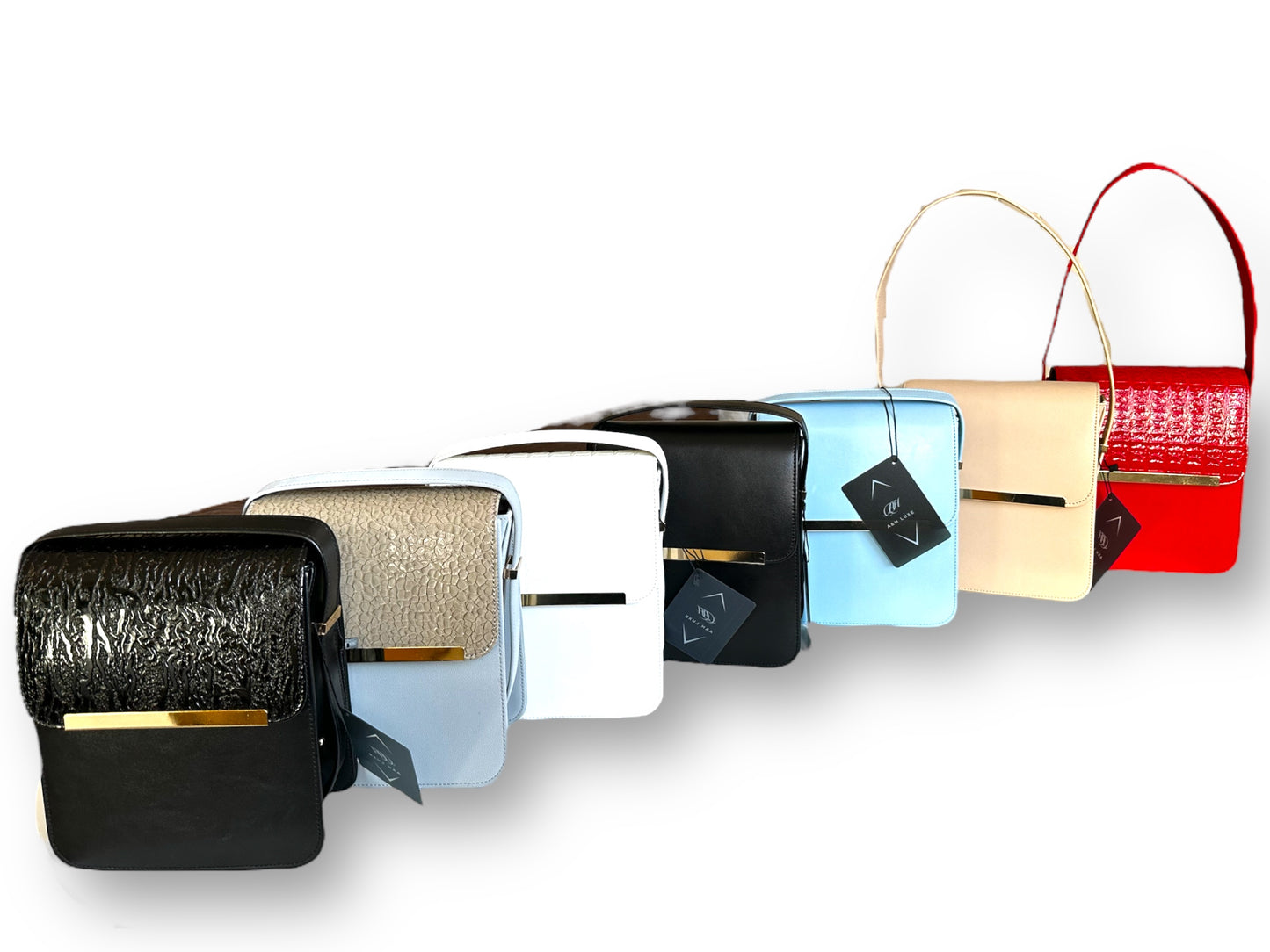 Texture Slim Flap Shoulder Bag