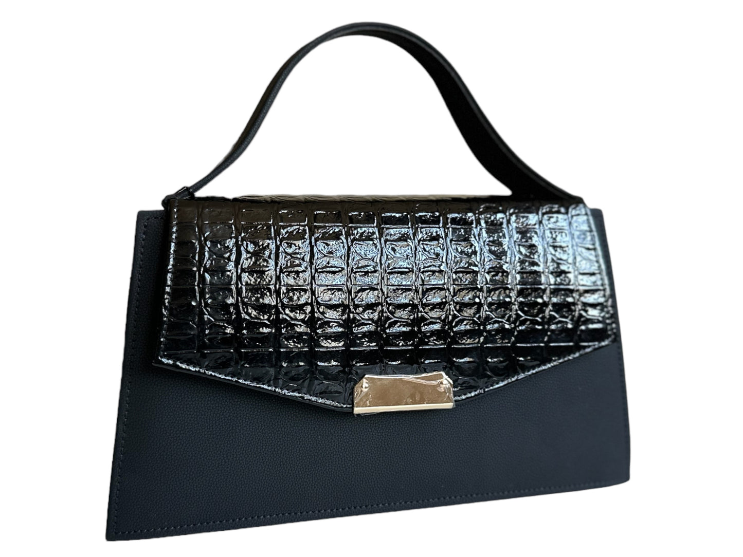 Croco Flap Handbag
